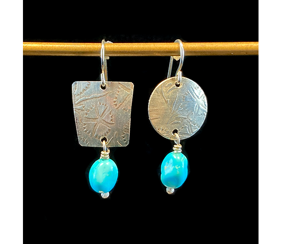 "Kingman Turquoise & Sterling Silver Earrings" - Shelley Kaldunski